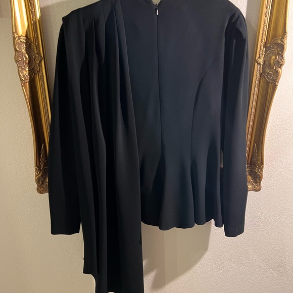 Vintage black Saks Fifth Avenue blouse with draping in the back - Picture 3 of 5